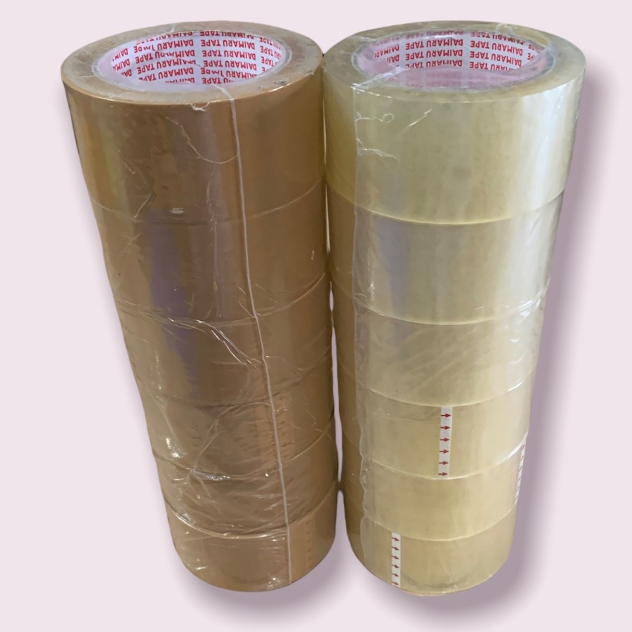 

HLC - (6 Pcs) Lakban Daimaru 2 Inch Bening Coklat 48 mm x 90 Yard OPP Isolasi Tape 0RI