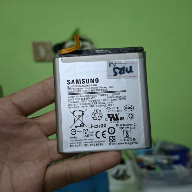 Baterai>Battery>Batre Samsung S21 Ultra Original bekas copotan EB-BG998ABY