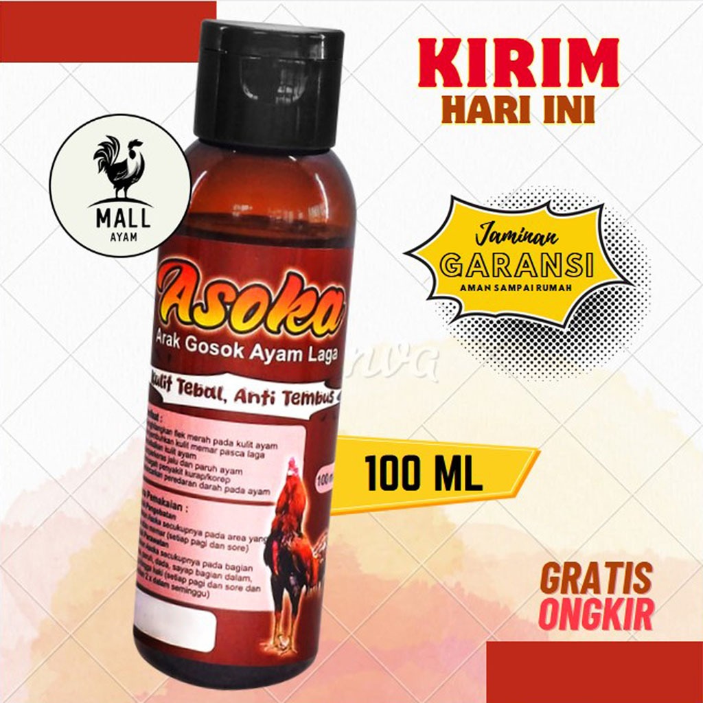 AYAM MALL Asoka Arak Gosok Ayam Laga 100 ml Obat Luka Luar Ayam Pasca Habis Adu Tarung Tanding Obat 