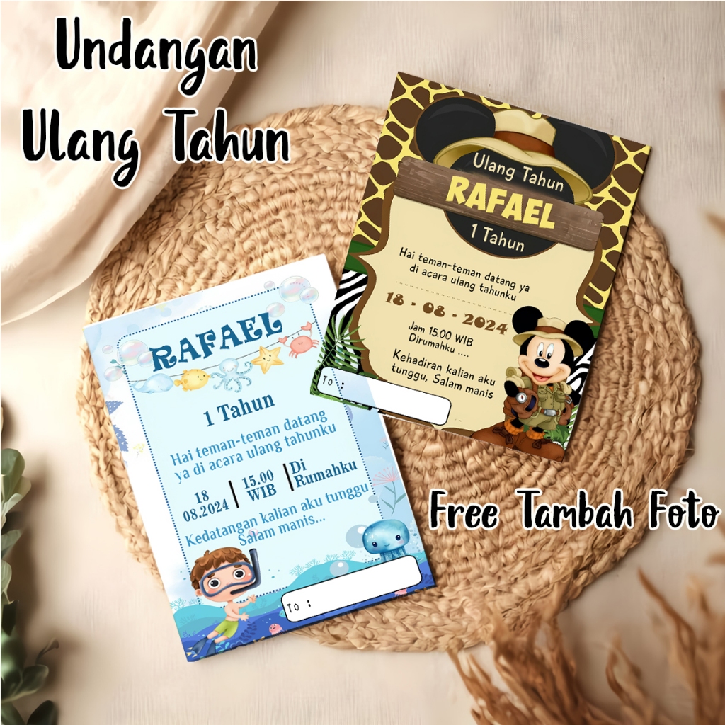 Undangan Ulang Tahun - Birthday Invitation - kartu ultah anak laki laki - cetak undangan ulang tahun