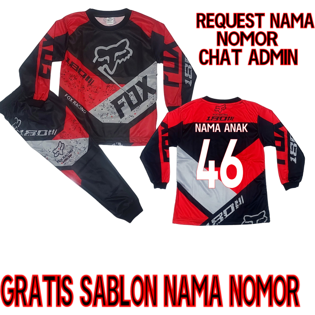 Baju balap anak/baju motor cross/setelan baju motor cross murah