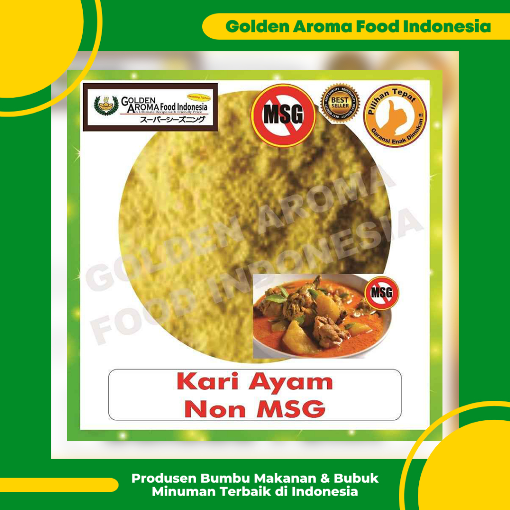 

Bumbu Tabur Kari Ayam Non MSG 1 Kg Bubuk Tabur Ayam Kari No MSG 1Kg Murah Enak Aman Terbaik GAFI