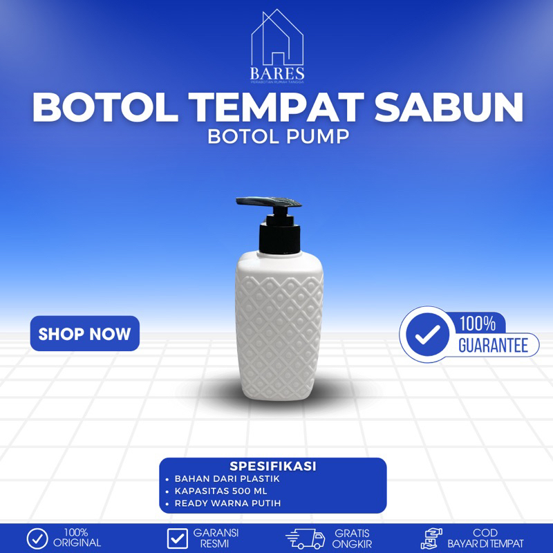 Botol Tempat Sabun Cair 500ml Pump Bottle Plastik