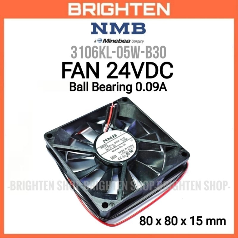 NMB Fan Kipas 24V DC 0.09A 8cm 3106KL-05W-B30 Ball Bearing 24VDC 8x8cm
