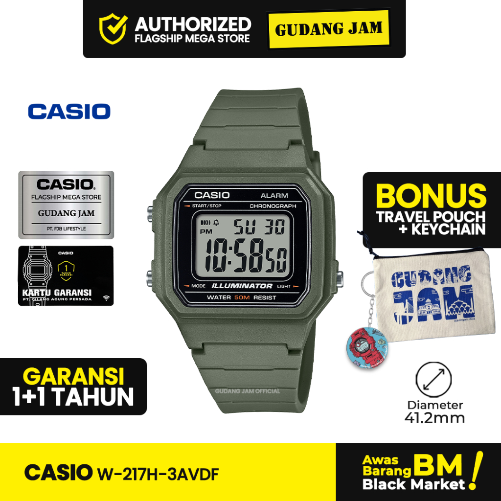 Jam Tangan Casio W-217H-3AVDF W-217H-3A W-217H W217H W 217H