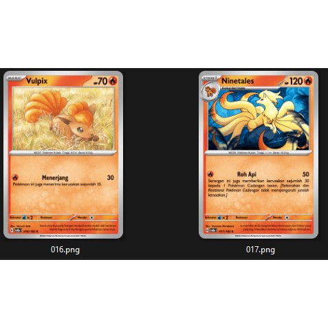 Ninetales Vulpix Kartu Pokemon Ninetales Vulpix