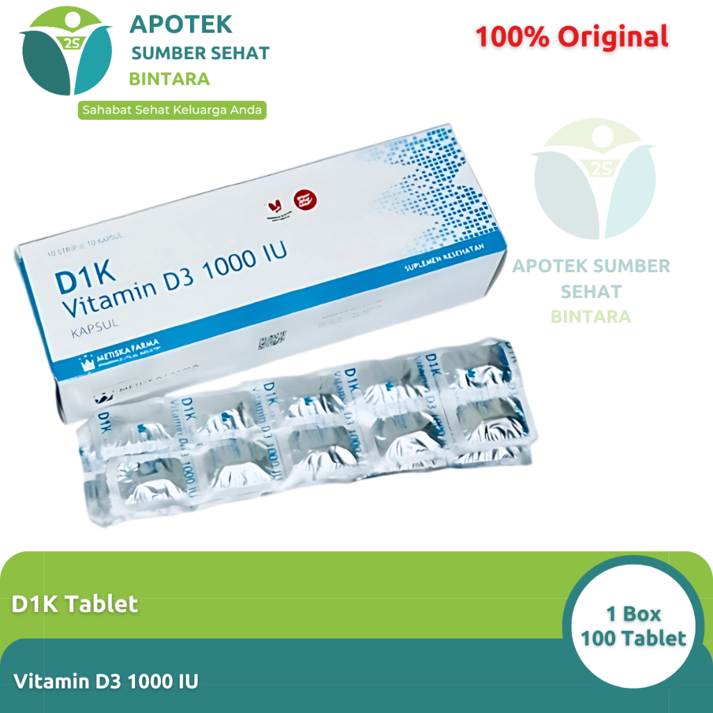 D1K Kapsul - Vitamin D 1000 IU Metiska Farma