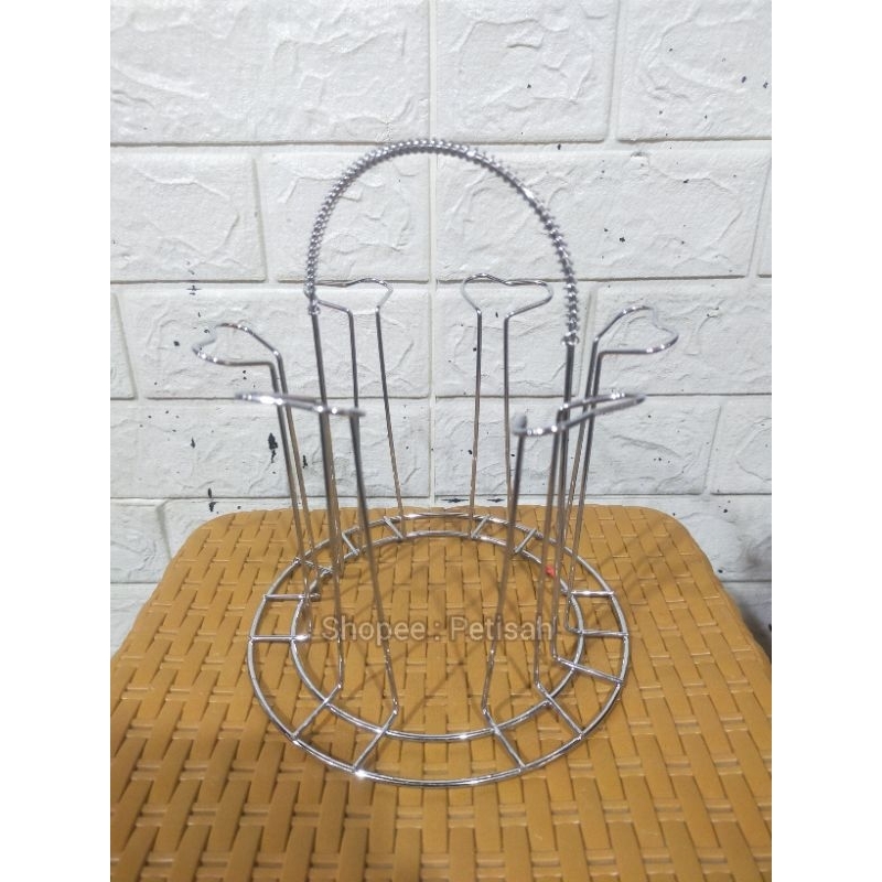 Rak Gelas Stainless Steel / Tempat Cangkir Stainless / Rak Cangkir / Rak Tatakan Gelas Stainless / T