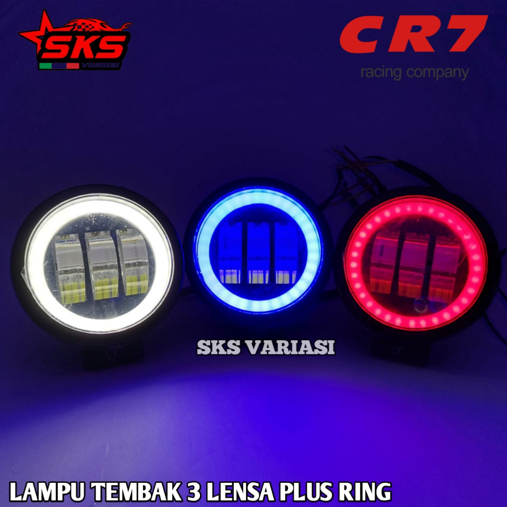 Lampu Tembak CREE CWL 3 Lensa LED Universal Waterproof CWL 3 Mata LED Plus Angel Eye Motor Mobil