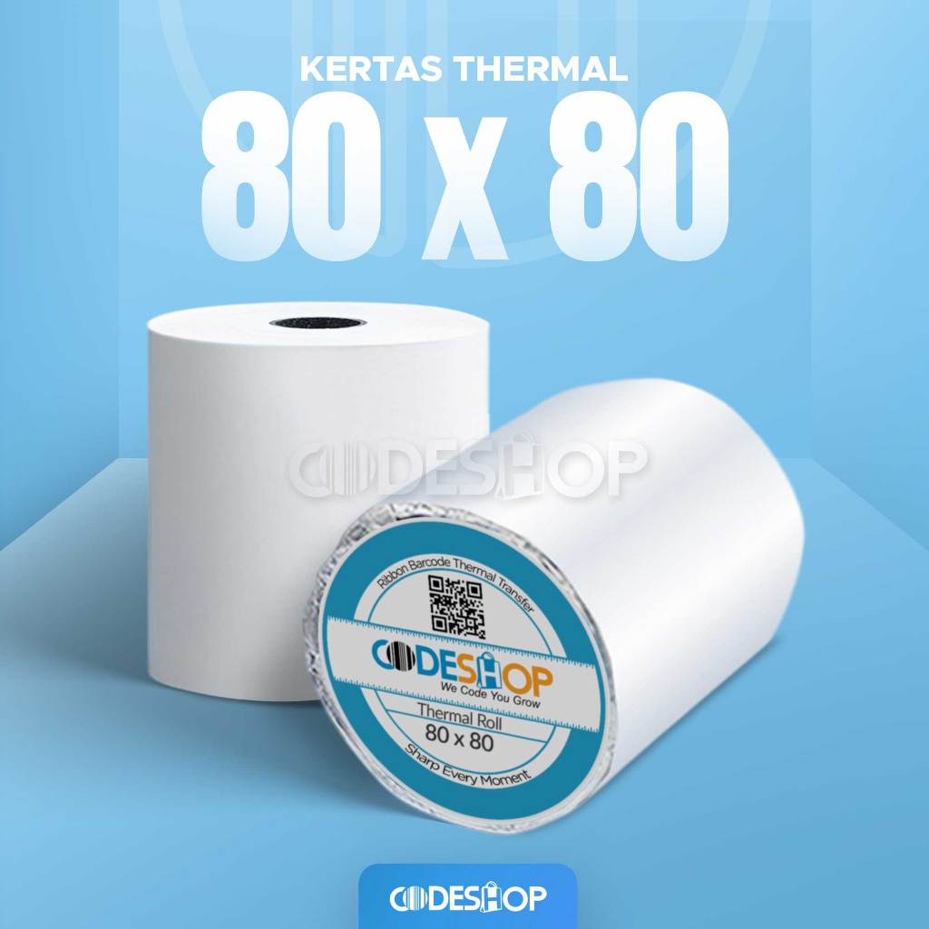 

Kertas Roll Thermal 80x80 mm Codeshop Struk Paper Termal Printer Mesin Kasir 80mm