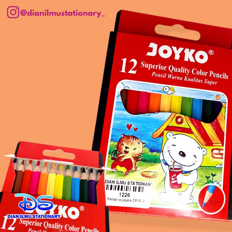 

pensil warna Joyko 12 warna pendek CP-S12