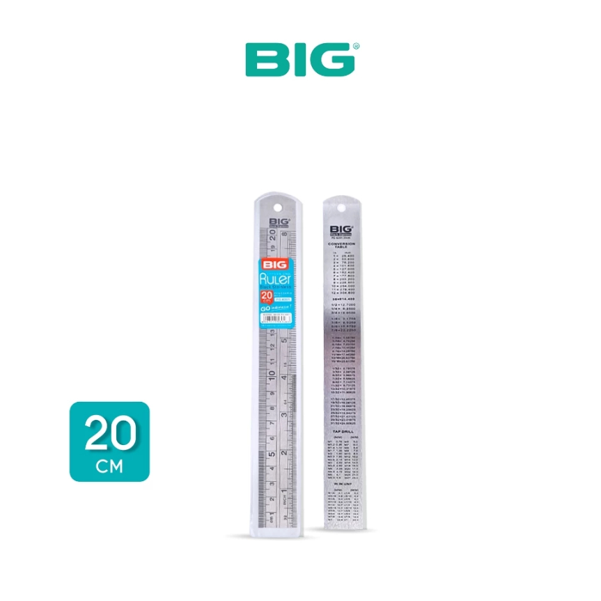 

BIG - Penggaris Besi / Stainless Steel Ruler Tebal dan Kokoh Panjang 20 CM Tebal 0,5 MM PG-6201