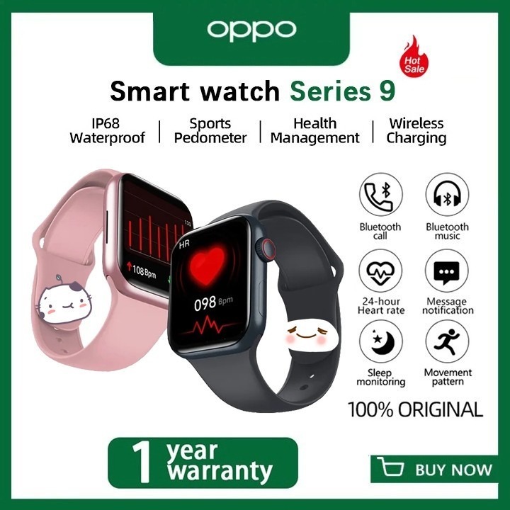 AIG [COD] OPPO SmartWatch S9 pro max Wanita tahan air Jam Pintar bluetooth olahraga Smart Watch Gps