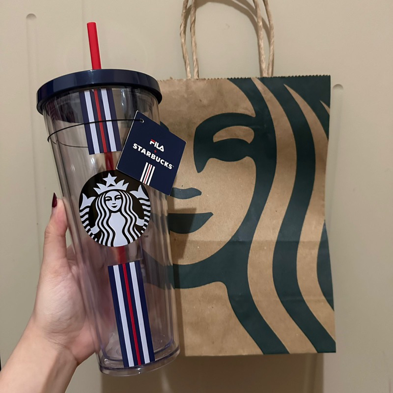 NEW Tumbler Starbucks Fila Cold Cup With Straw Limited Original Starbucks Tumbler