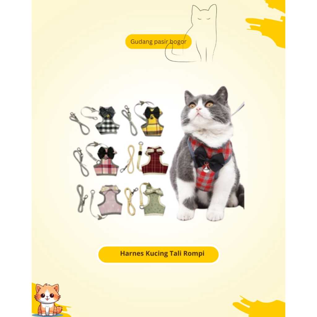 Rompi Kucing Rompi Harness Tali