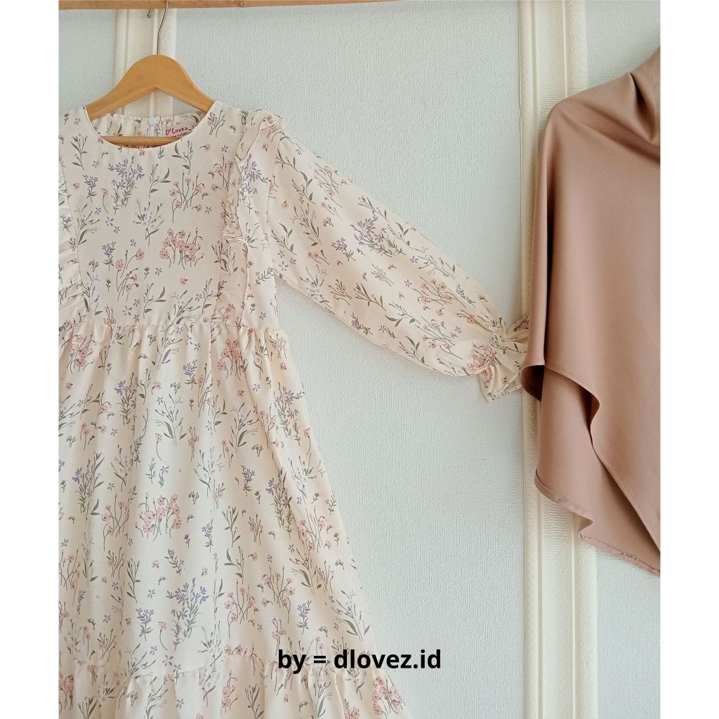 BESTPROMO Set Gamis Anak 1 - 14 Tahun Free Hijab Instan / Set Gamis Kaira Motif Baru