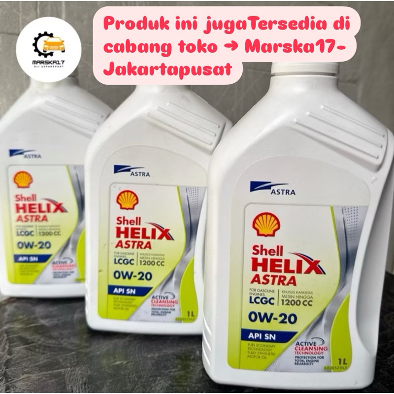 Shell Helix Astra LCGC 0W-20 API SN Full Economy Technology & Full Synthetic I Liter Original