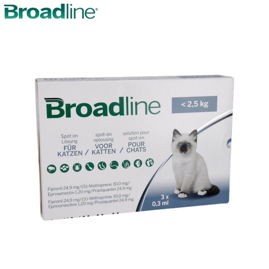 Broadline Cat S Small mengatasi Kutu, Pinjal, Scabies & Cacing Kucing dibawah 2,5kg