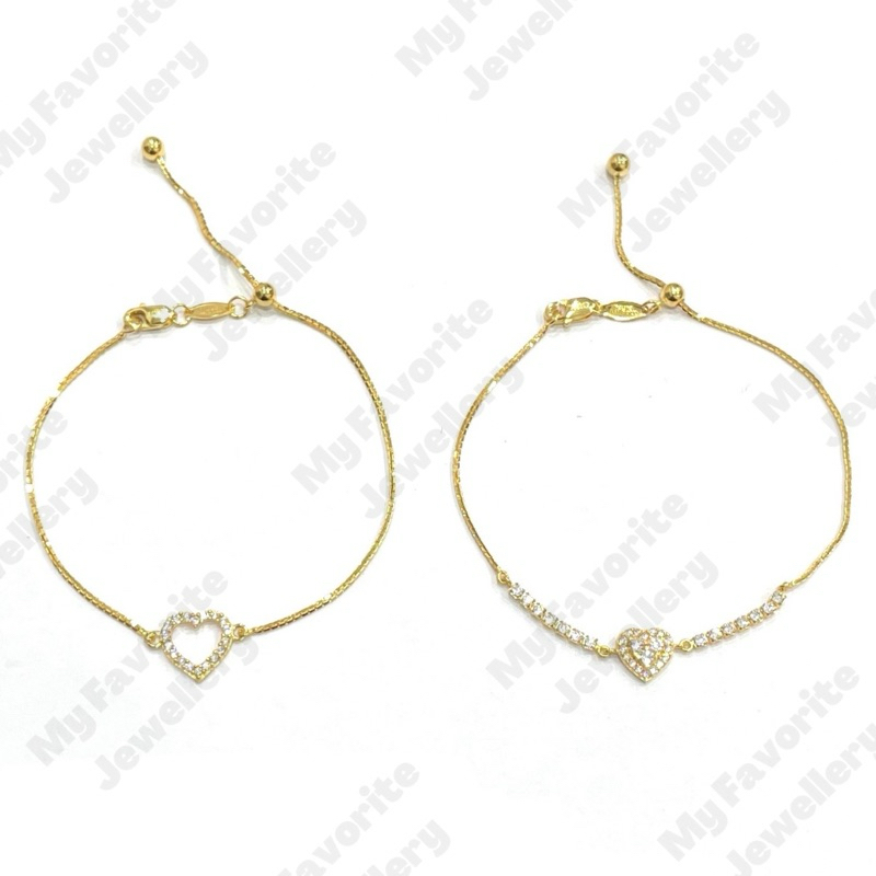 Gelang Serut Love AD Gelang Emas Asli Kadar 875