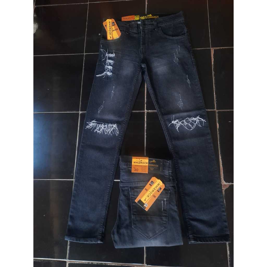 CELANA JEAN KEKINIAN BLACK WASH,CELANA JEAN PANJANG,CELANA PRIA