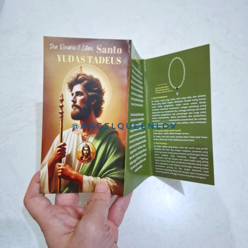 Lembar Doa Rosario & Litani Santo Yudas Tadeus (gambar doa 40 butir rosario Santo Yudas Tadeus)