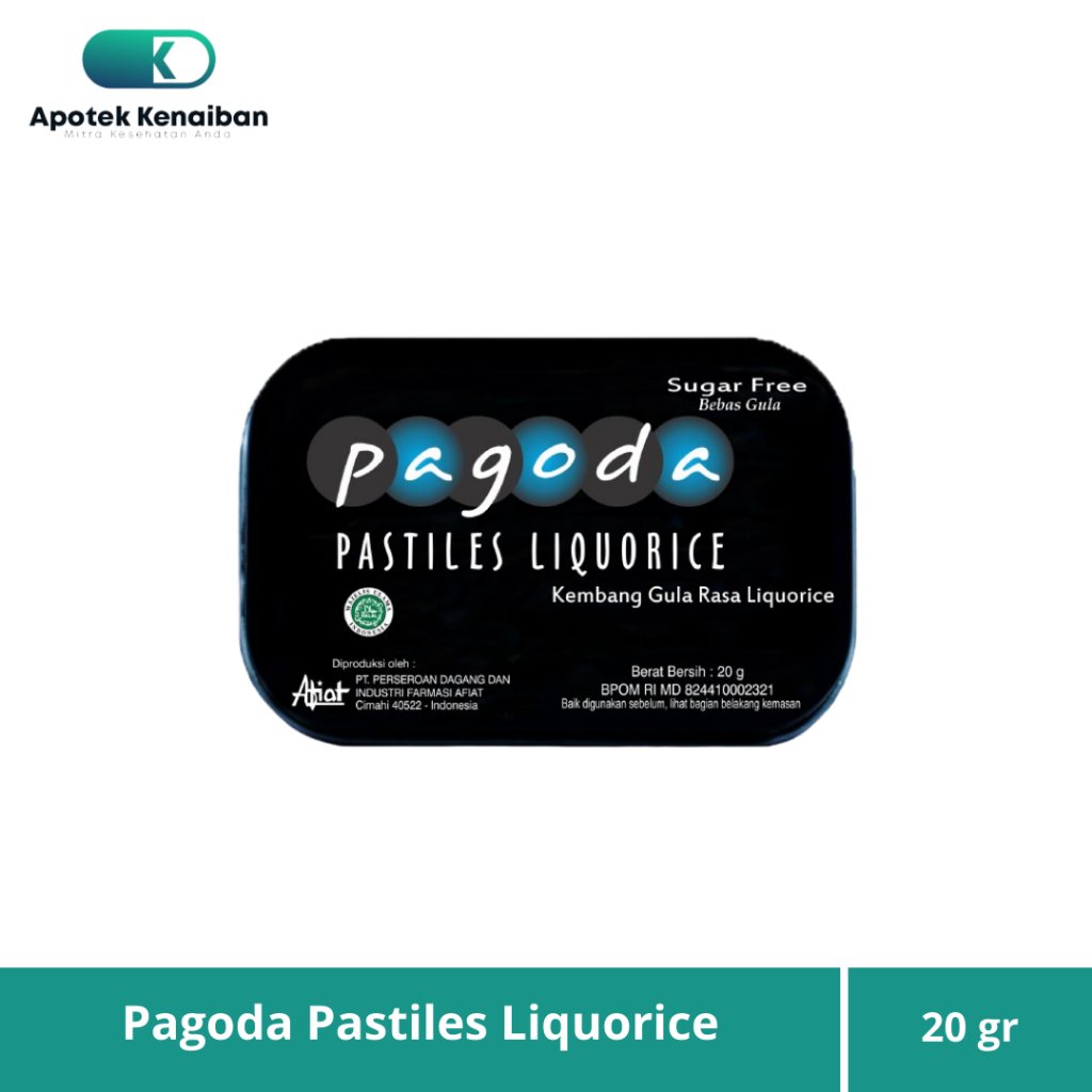 

PAGODA PASTILES LIQUORICE 20 GR / PERMEN PELEGA TENGGOROKAN