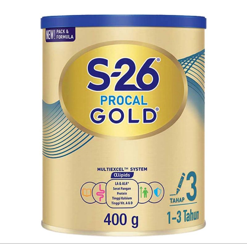 

S-26 Procal Gold Multiexcel System Olaplan & A&D Serat Panjang 400 g s26 procal gold tahap 3 400gram 400gr vanila