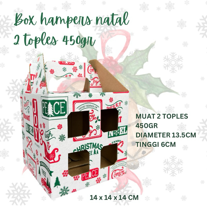 

box hampers natal 2 toples 450gr bulat