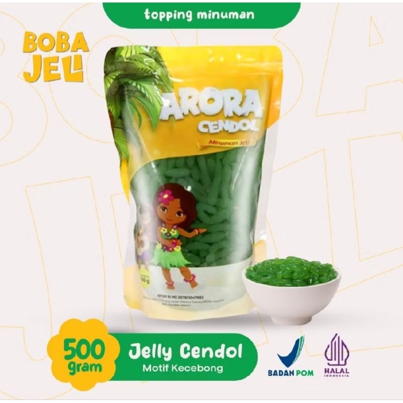 ARORA Cendol Kecebong Pandan 500 gr / Jelly Cendol Instan 500 gr