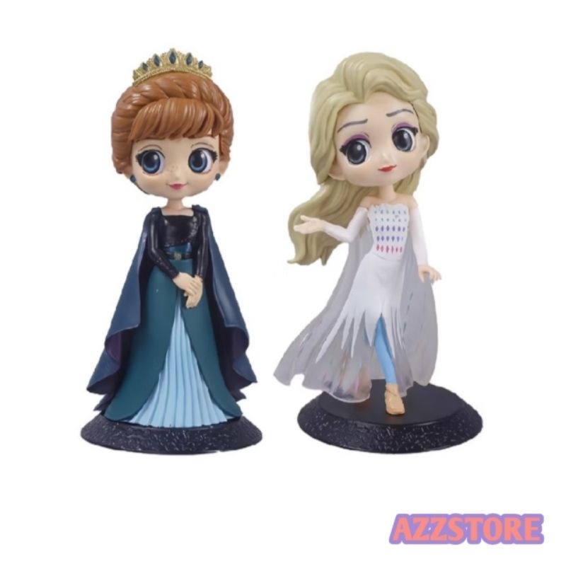 AZZSTORE Princess Disney Frozen 2 QPosket Elsa and Anna PVC Figure
