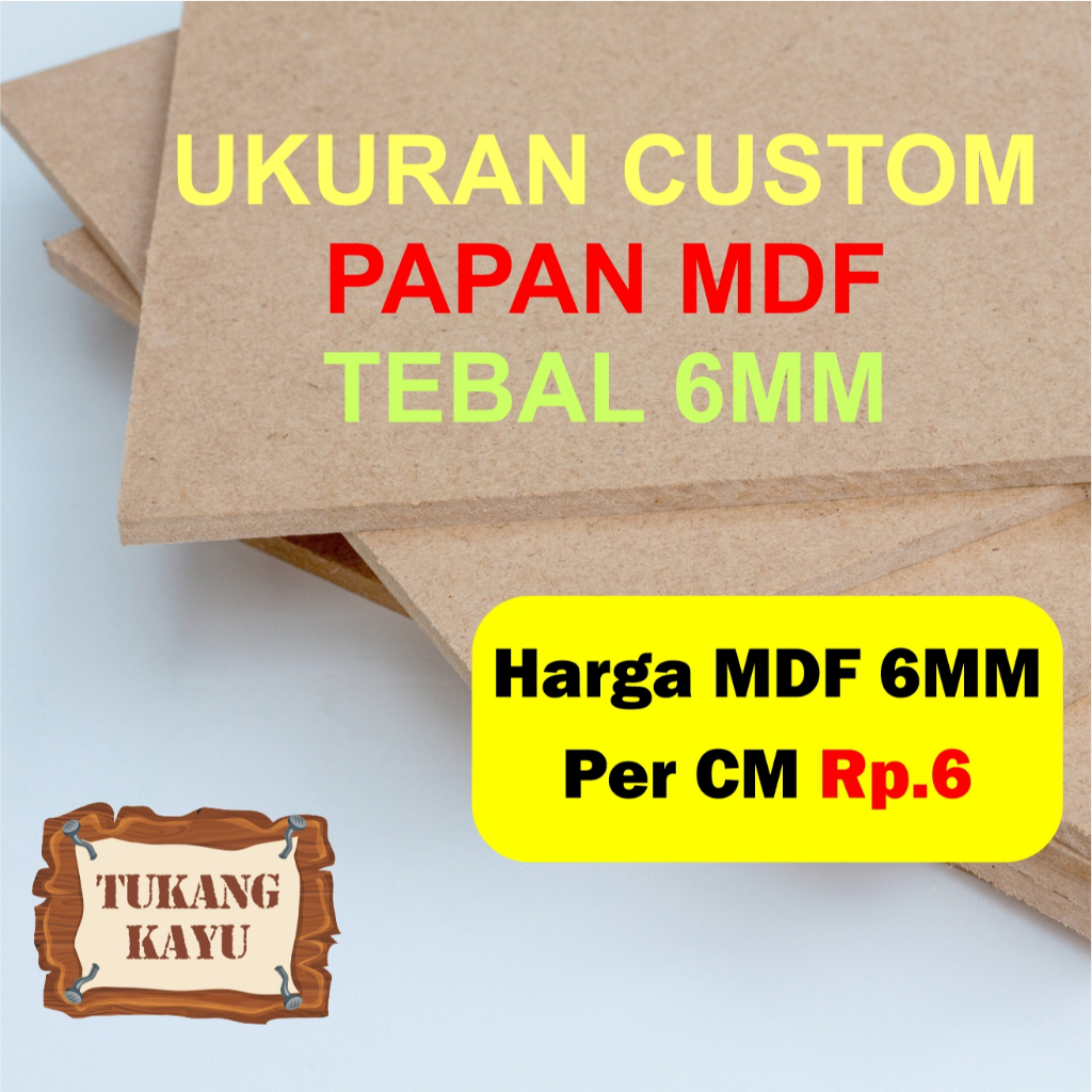 

Kayu Papan MDF Ketebalan 6MM Ukuran CUSTOM Per CM ( MDF WARNA COKLAT ) MDF WALL BATTEN BOARD Murah