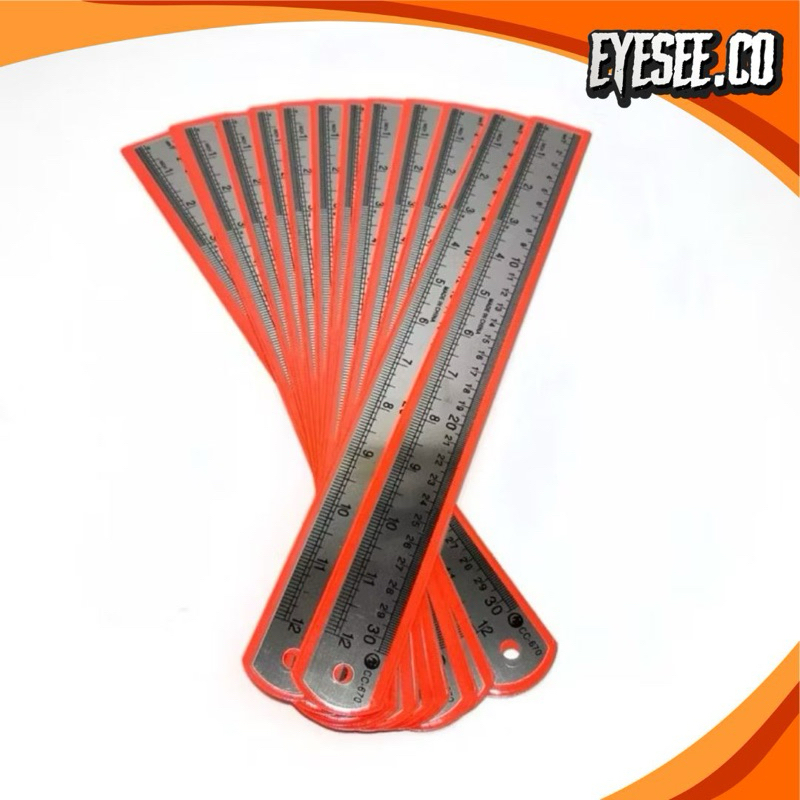

Penggaris Besi 30 Cm Penggaris Stainless Besi 30cm Garisan Besi Kuat Anti Karat Penggaris Multifungsi EYESEE