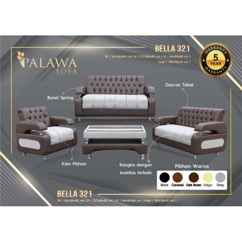 sofa kursi tamu 321 minimalis modern merek Palawa