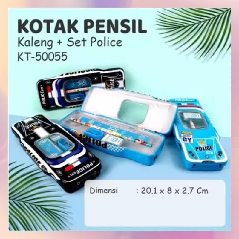 

Tempat Pensil Kaleng Set Isi Alat Tulis Bentuk Mobil Polisi Police Car KT 50055