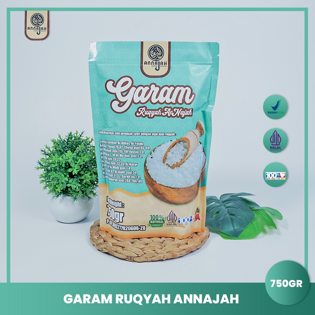 

[ ORIGINAL 100% KEMASAN 750 G ] Garam Ruqyah AnNajah Pembuka Aura Rezeki Karir Usaha Siap Pakai Penangkal Sihir Kebangkurtan | Metode Ruqyah Mandiri | Untuk Meruqyah/Menetralisir Rumah, Toko, Tempat usaha dari Energi Negatif atau jin