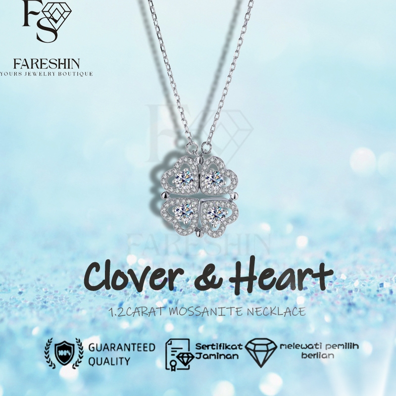 Kalung moissanite Cover&Heart kalung 1.2 carat sterling silver 925 Fareshin Jewelry