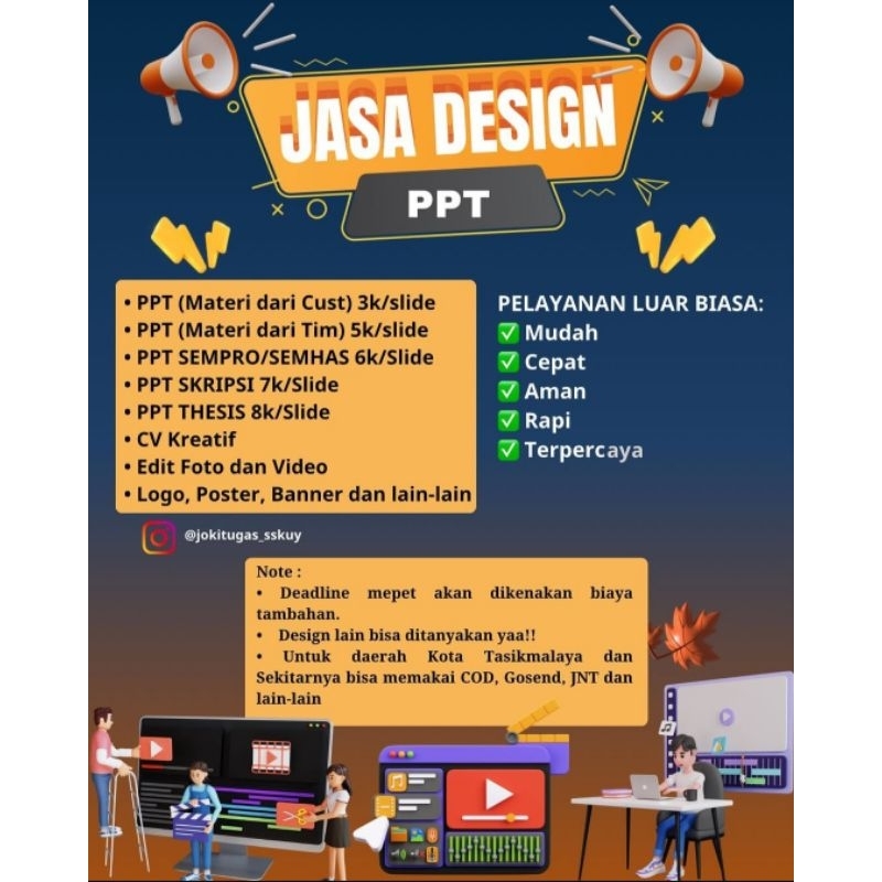 

Jasa pembuatan PPT, Logo, Poster dan Banner
