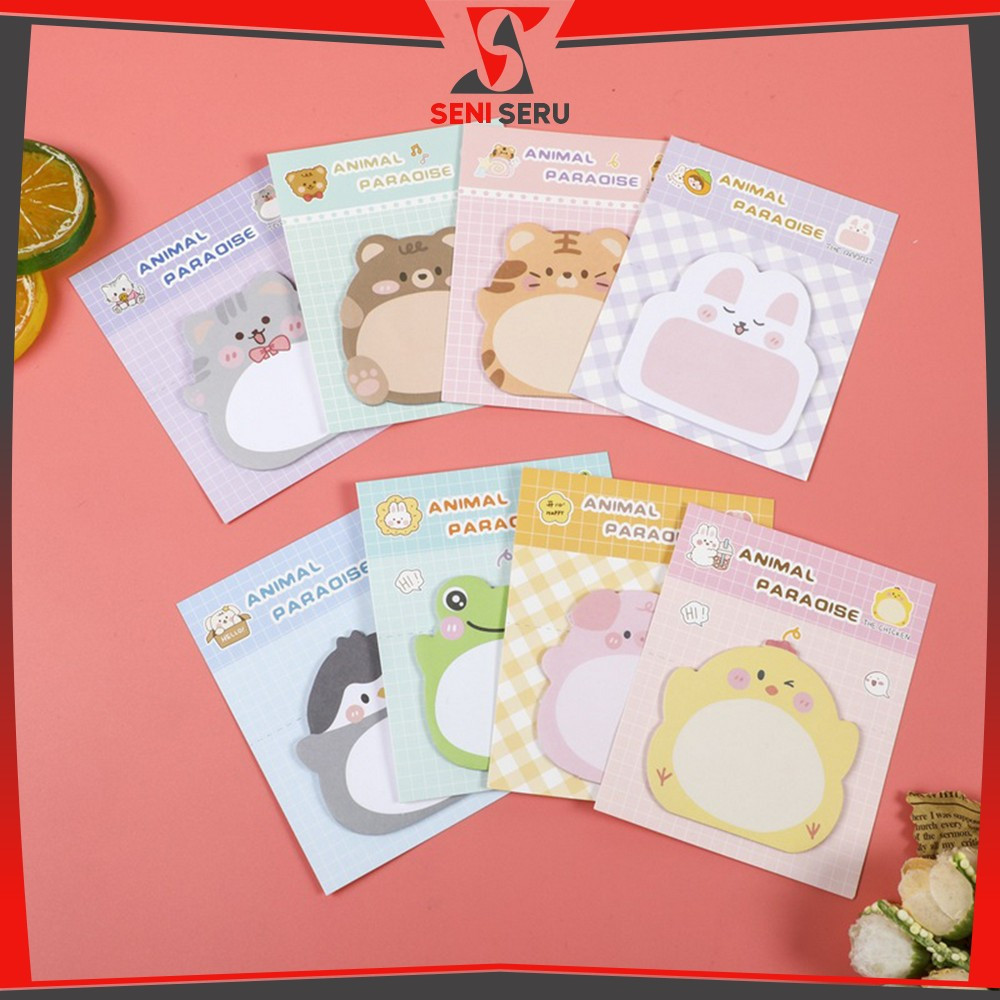 

Tempelan Kertas Sticky Notes Motif Animal Lucu Isi 20 Lembar / Catatan Memo Mini Karakter Hewan Multifungsi Seni Seru A103