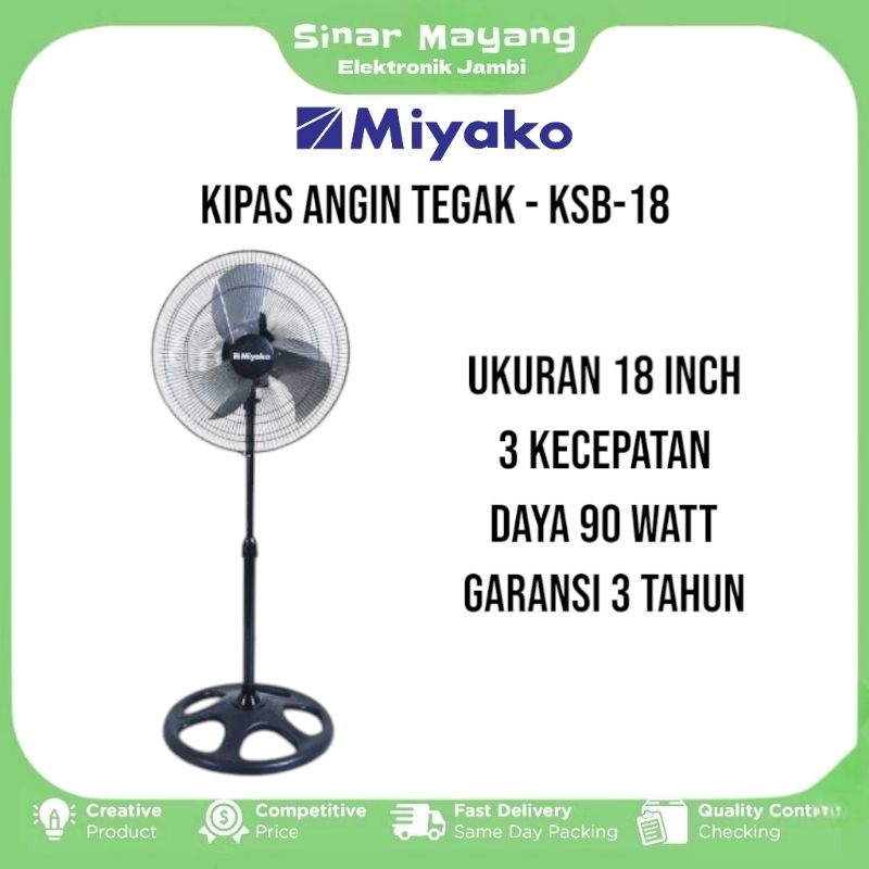 Kipas Angin MIYAKO KSB-18/ Kipas Angin Besi 18 Inch MIYAKO/ Garansi Resmi MIYAKO