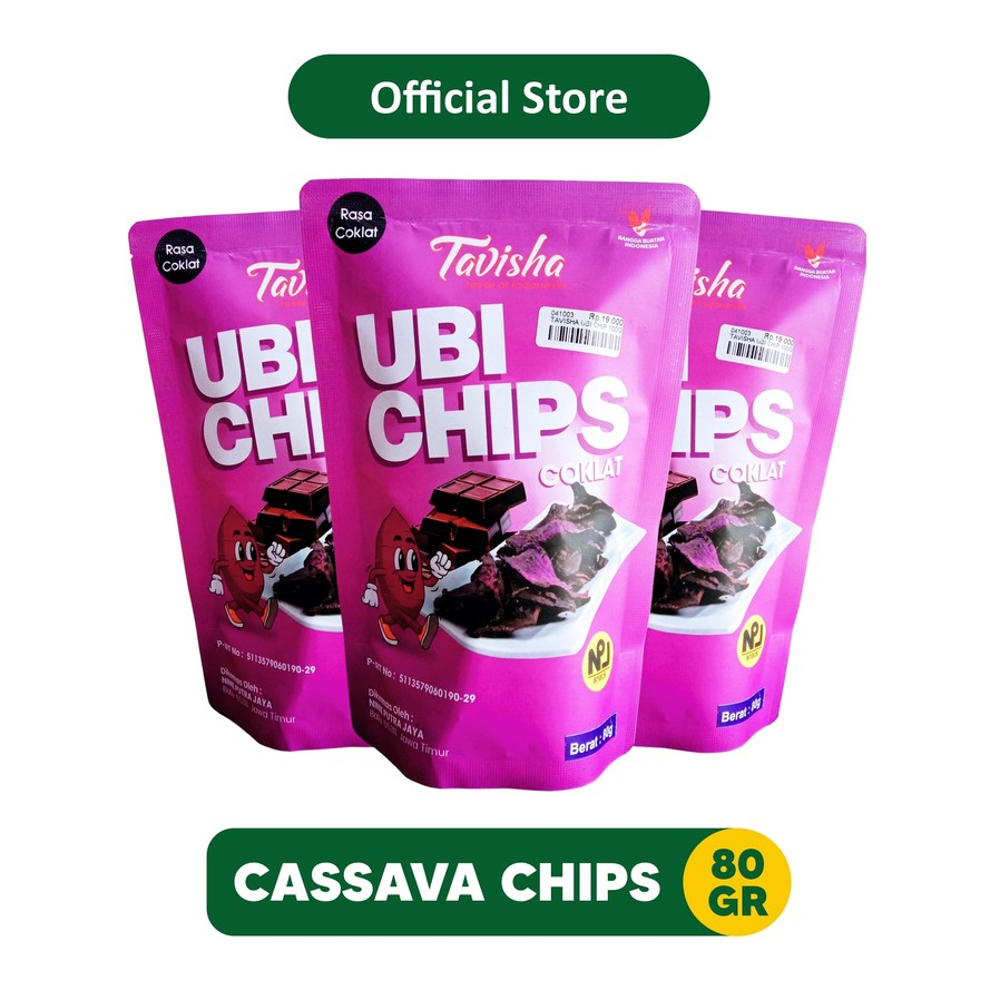 

Ubi Chips Chocolate - Snack Keripik Ubi Coklat 80gr | Oleh Oleh Khas Batu Malang - 041003