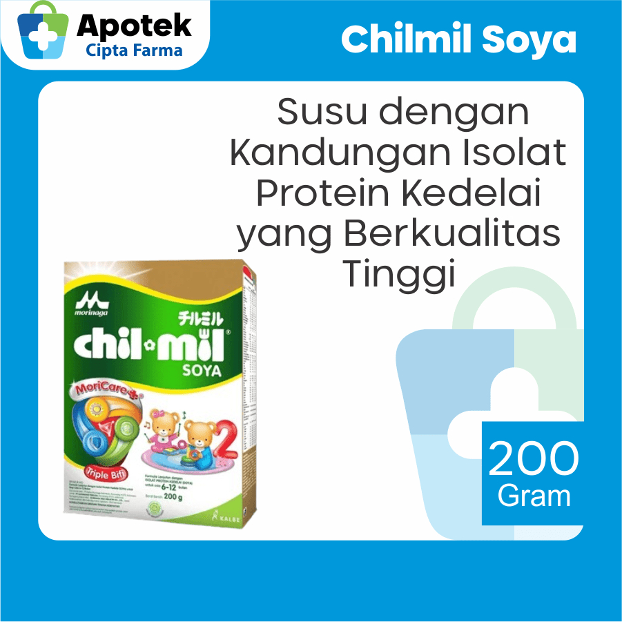 

Chilmil Chil Mil Soya 6-12 Bulan Dha Mineral Vitamin Asam Amino Protein Kedelai Susu Formula untuk Tumbuh Kembang Anak Daya Tahan Tubuh Daya Ingat Anak dan Kecerdasan Otak