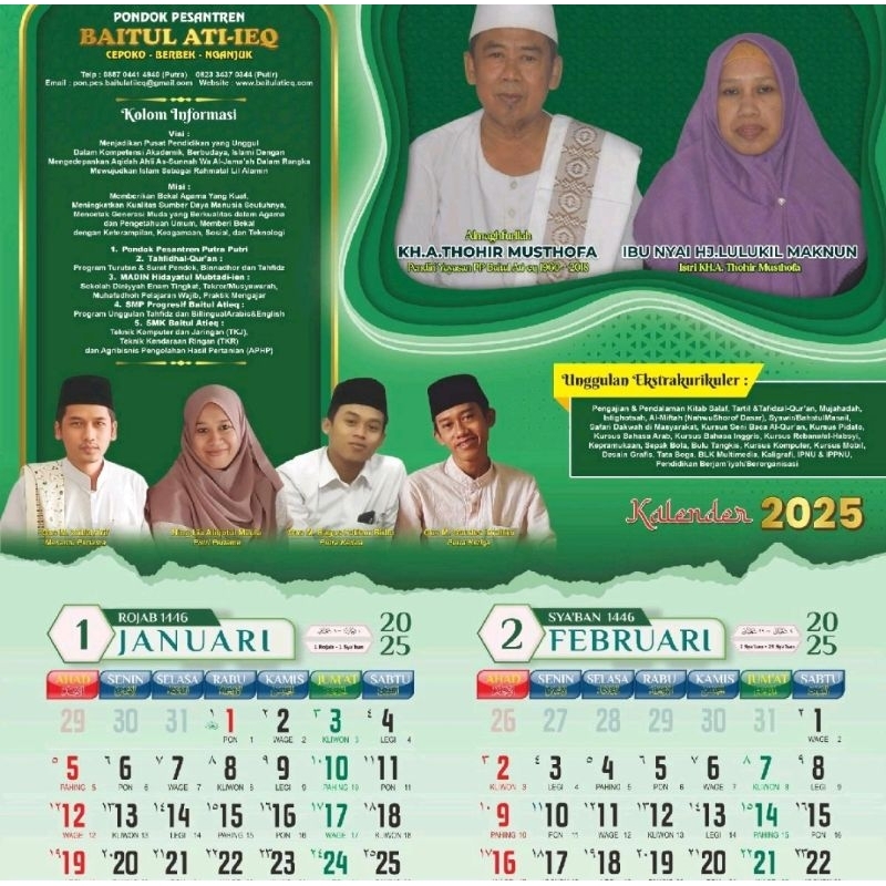 

Kalender dinding 2025 Yayasan Baitul Atieq