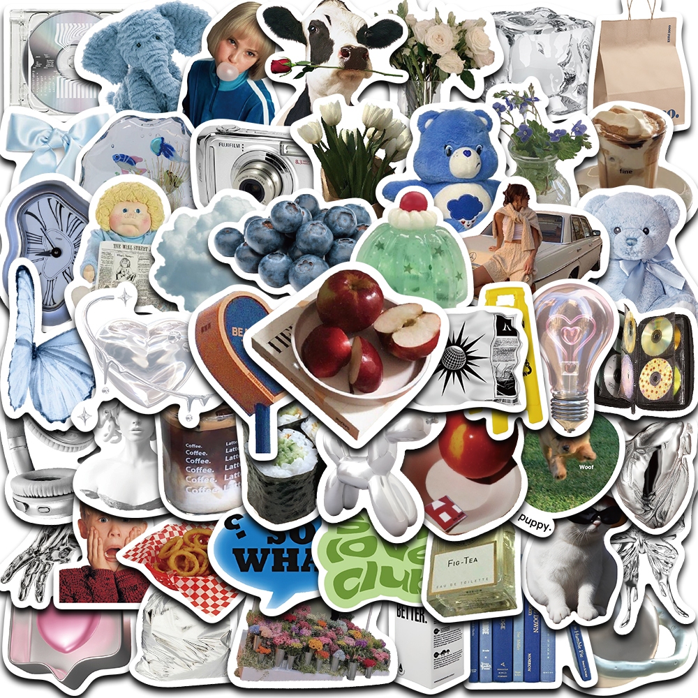 

Stiker Ins Gaya Aesthetic Keren Decal Vinyl Anti Air-Sticker Buku Journal Koper Casing HP Laptop Helm Motor