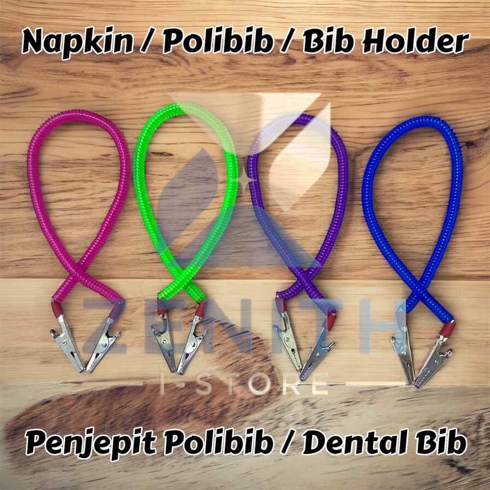 Penjepit Polibib Jepit Clip Polibib Dental Bib Napkin Holder Spiral Karet