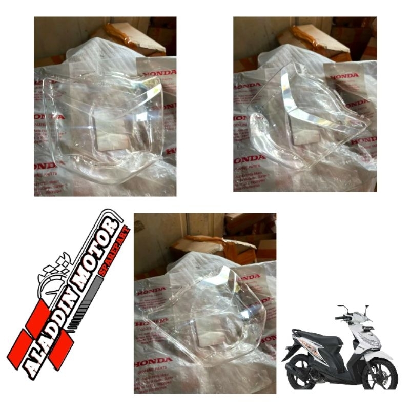 Kaca mika lampu depan beat karbu 2008-2012 original