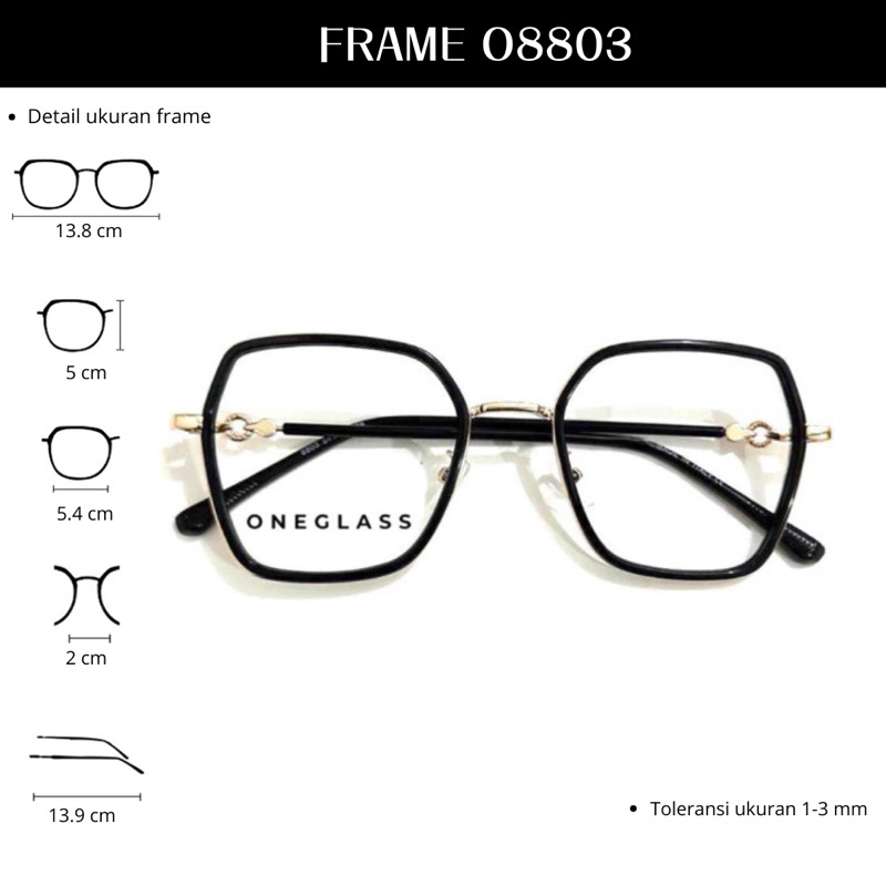 oneglass-Frame Kacamata O8803 Perempuan