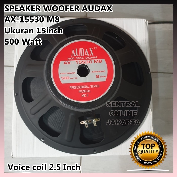 SPEAKER WOOFER AUDAX AX 15530 FULL RANGE 15in 15inch 500 WATT 15530 AX 15530 M8 AUDAX INDONESIA