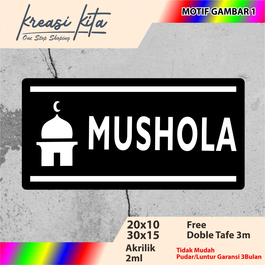 

AKRILIK MUSHOLA TIPE 1 ACRYLIC CUSTOM SIGNAGE MUSHOLA