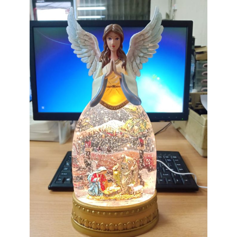 SNOW GLOBE GLASSDOME KOTAK MUSIK AIR BOLA KACAHAMPERS KADO NATAL ANGEL MANGER
