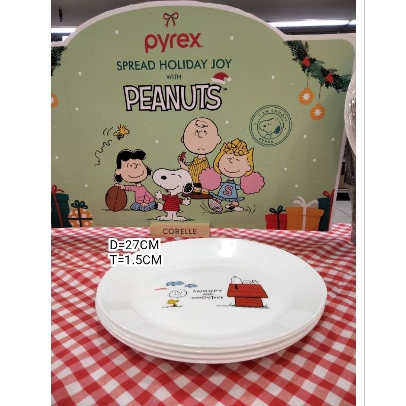 PYREX SNOOPY DINNER PLATE 27CM PIRING MAKAN SET 5PCS